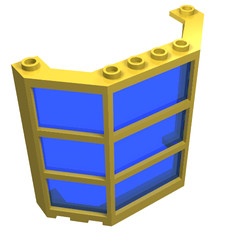 30185c02-3G Erker 3x8x6 met donkerblauw getint glas zie ook 30181 geel gebruikt *