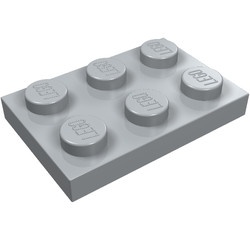 3021-86 Platte plaat 2x3 grijs, licht (blauwachtig) NIEUW *1L202+3+4