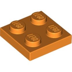 3022-4G Platte plaat 2x2 oranje gebruikt *1L363