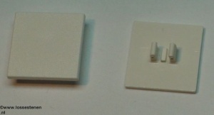 30258-1 Verkeersbord- vierkant, leeg clip-on (zie paal 30256) wit NIEUW *