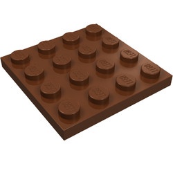 3031-88 Platte plaat 4x4 bruin, roodachtig NIEUW *5K0000