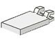 30350-1G Tegel 2x3 met twee clips aan uiteinde wit gebruikt *0D0000