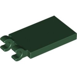 30350-80 Tegel 2x3 met twee clips aan uiteinde groen, donker NIEUW *0D0000