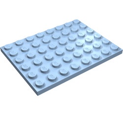 3036-105 Platte plaat 6x8 blauw, lichthelder NIEUW *5K0000