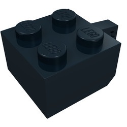 30389a-11G Scharniersteen 2x2 - 1 vinger ZONDER asgat zwart gebruikt *