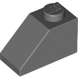 3040-85G Dakpan 45 graden 1x2 grijs, donker (blauwachtig) gebruikt *1L414