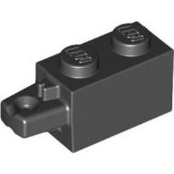 30541-11G Scharniersteen 1x2 vinger zijkant HORIZONTAAL zwart gebruikt *1L0000