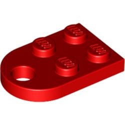 3176-5G Platte plaat 2x2 met gat voor trekhaak (oog) rood gebruikt *1D014