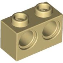 32000-2G Technic, steen 1x2 met 2 gaten crème gebruikt *