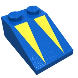 3298p18-7G Dakpan bedrukt 33 3x2 met gele driehoeken blauw gebruikt *5R000