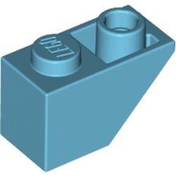 3665-156G Omgekeerde dakpan 45 graden 1x2 blauw, middenazuur gebruikt *1L376