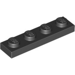 3710-11G Platte plaat 1x4 zwart gebruikt *1L370