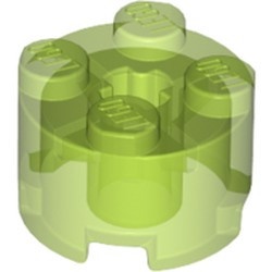 3941-108 Steen, rond 2x2 transparant heldergroen NIEUW *1L080/82