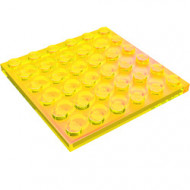 3958-19G Platte plaat 6x6 transparant geel gebruikt *5K0000