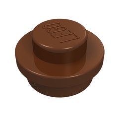 4073-88 Platte plaat 1x1 rond bruin, roodachtig NIEUW *1L208/09