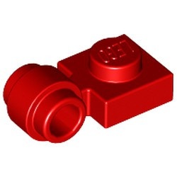 4081b-5 Platte plaat 1x1 met gesloten clip (dikke ring) rood NIEUW *1L289/5