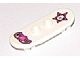 42511pb07-1 Skateboard met zwarte wielen, stermotief en hartmotief wit NIEUW *0D0000