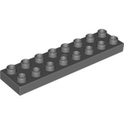 44524-85G DUPLO plaat 2x8 grijs, donker (blauwachtig) gebruikt *