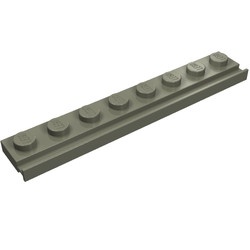 4510-10 Platte plaat 1x8 met deurrail/dakgoot donker, grijs (klassiek) NIEUW *1L317/6
