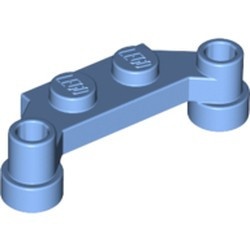 4590-42 Platte plaat 1x4 offset (plaat 2 x1+gaten links en rechts) blauw, midden NIEUW *1L319