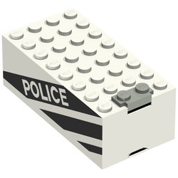 4760pb01-1G Batterijbox 9 volt klein compleet POLICE zwart wit gebruikt *