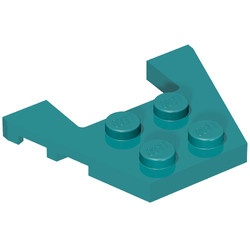 48183-39 Wigplaat 3x4 (L+R toelopend) met inkepingen turquoise, donker NIEUW *