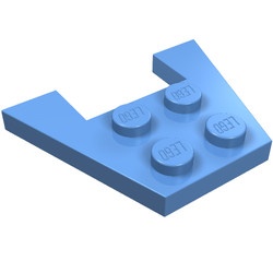 4859-42G Wigplaat 3x4 (L+R toelopend) blauw, midden gebruikt *