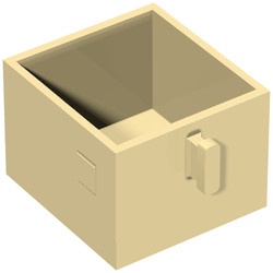 4891-2G DUPLO Lade met hendel 2x2 crème gebruikt *