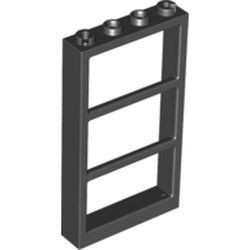 57894-11G Raam 1x4x6 Frame drie vakken ZONDER ruit zwart gebruikt *