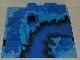 6024px1-62G Basisplaat 32x32 reliëf rivier door rotslandschap (PAKKETPOST) blauw, licht gebruikt *1W000