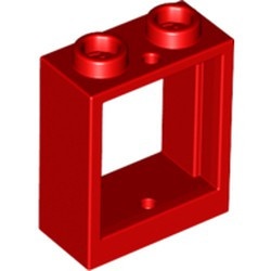 60592-5 Raam 1x2x2- vlak (NIEUWE stijl) ZONDER GLAS rood NIEUW *1L303