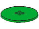 6177-36G Platte plaat 8x8 rond, 4 centrale noppen groen, helder gebruikt *5D0000