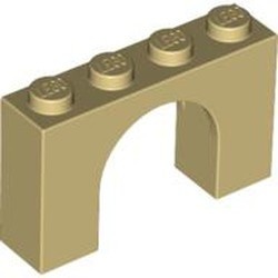 6182-2G Steen, boog 1x4x2 hoog crème gebruikt *1R000