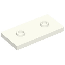65509-1 Platte plaat 2x4 - 2 centrale noppen wit NIEUW *1L348/9