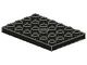 709-11G Platte plaat 4x6 met gat zwart gebruikt *3D0000
