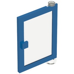 73435c01-7G Deur 1x4x5 rechts met transparant glas (geen frame nodig) blauw gebruikt *1L0000