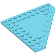 92584-156 Platte plaat 10x10 afgekapte hoek alleen noppen zijkant blauw, middenazuur NIEUW *