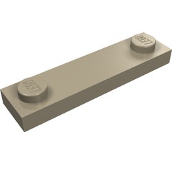 92593-69 Platte plaat 1x4 twee noppen buitenkant crème,donker NIEUW *1L328