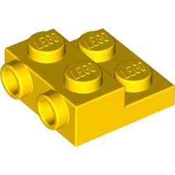 99206-3 Platte plaat 2x2x2/3 met 2 noppen zijkant geel NIEUW *1L0325