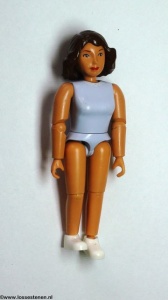 belvFem15G Vrouw - Licht violet torso, zwart golvend halflang haar gebruikt *