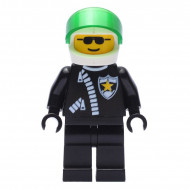 cop018G POLITIE- ritssluiting met Sheriff Star, witte helm met Trans-groene Visor gebruikt *0M0000