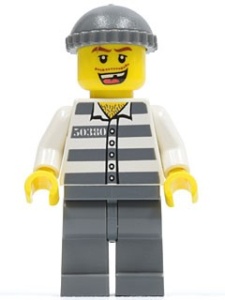 cty0253G Politie- Boef met gestreept shirt, donkerblauwgrijze broek gebruikt *0M0000