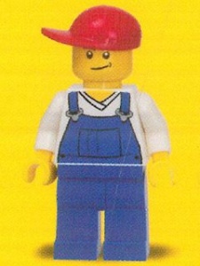 cty320 Blauwe overall V-nek blauwe broek rode cap lacjhend (scheef) NIEUW *0M0000