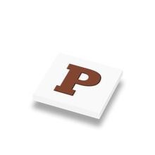 CUSE8017 Tegel 1x1 met chocoladeletter P *0A000
