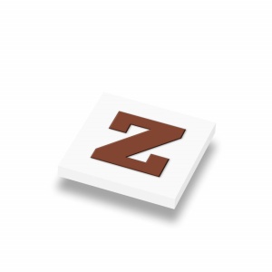 CUSE8027 Tegel 1x1 met chocoladeletter Z *0A000