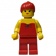 fbr003G Vrouw, rode top en rood haar gebruikt *0M0000