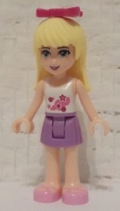 frnd143 Friends- Stephanie, midden lavensder skirt, wit topje met sterren NIEUW *2M0000