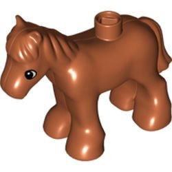 horse03c01pb01-68G DUPLO pony oranje, donker gebruikt *