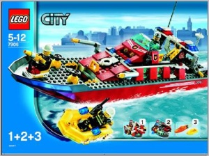 INS7906-G 7906 BOUWBESCHRIJVING- Fire Boat (3 delen, 1 boekje) gebruikt *
