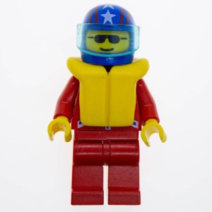 jstr001G Jas met twee sterren rood rode / blauw helm met Stars & Stripes, reddingsvest gebruikt *0M0000